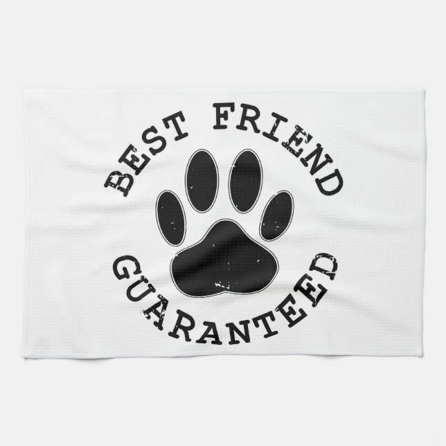 Geboten Hund Paw Bester Freund garantiert Küchentuch (Horizontal)