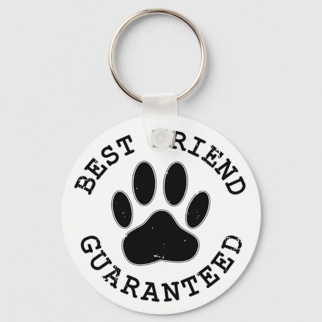 Geboten Hund Paw Bester Freund garantiert Schlüsselanhänger (Vorderseite)