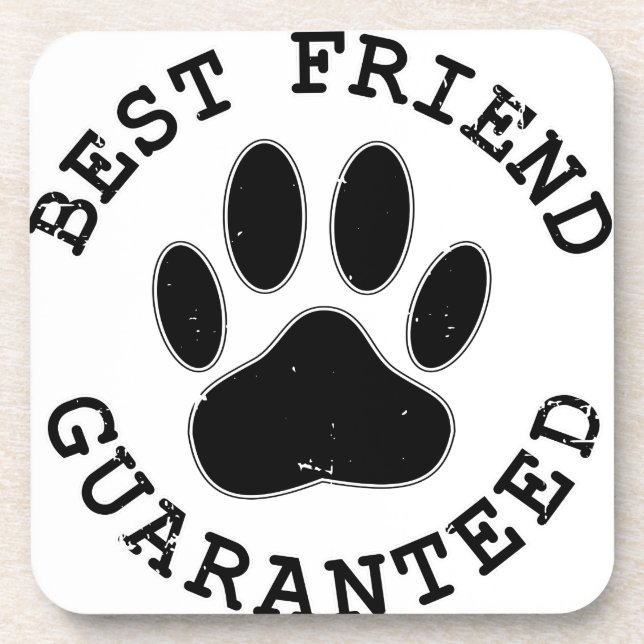 Geboten Hund Paw Bester Freund garantiert Untersetzer (Vorderseite)