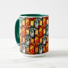 Geboten und grün, rechteckig, gefärbt tasse