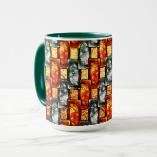 Geboten und grün, rechteckig, gefärbt tasse