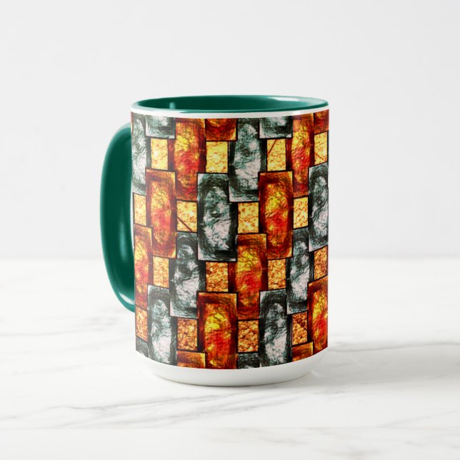 Geboten und grün, rechteckig, gefärbt tasse (Vorderseite Links)