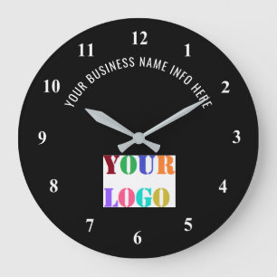 Gebrandetes Firmenlogo und Textuhr Beispiel Große Wanduhr