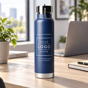 Gebrandetes Navy-Business-Logo Wellness Trinkflasche