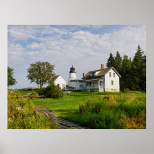 Gebrannte Insel Leuchtturm-Maine Poster