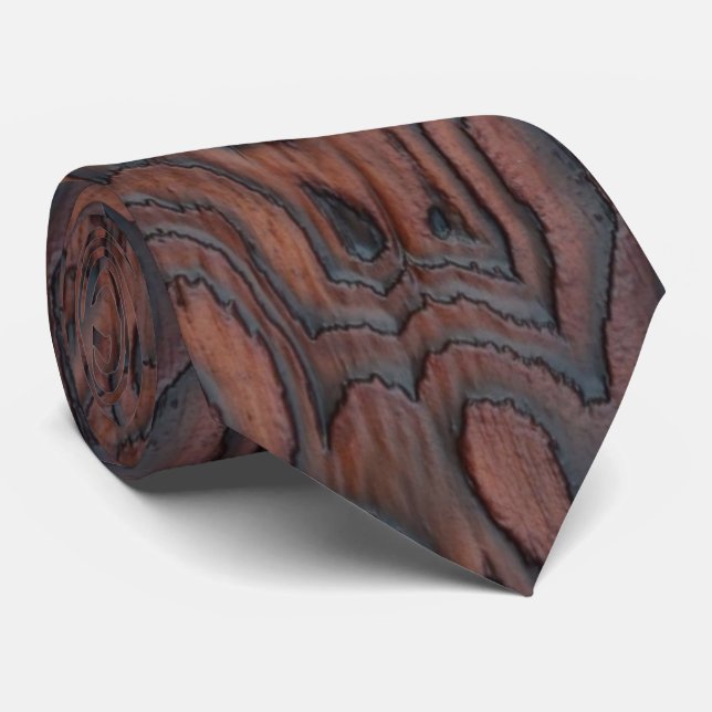Gebrannter u. gebürsteter Woodgrain Krawatte (Gerollt)