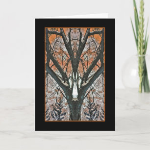 Gebrannter Umber-Baum-Reflexions-Karte Karte