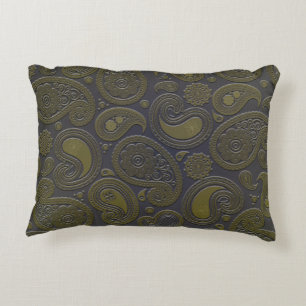 Gebrannter Umber-Gelb-Paisley-Motiv Zierkissen