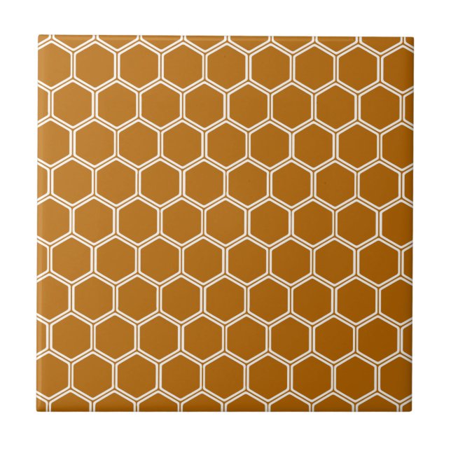 Gebranntes orange Hexagon 1 Fliese (Vorderseite)