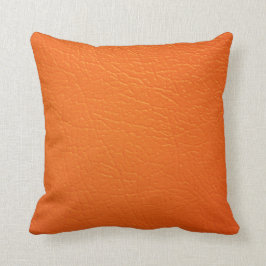 Gebranntes orange ledernes Blick-Druck-Kissen Kissen
