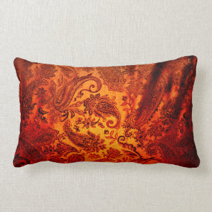 Gebranntes orange Paisley Lendenkissen