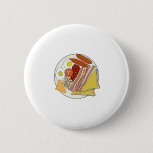 Gebratene englisches Frühstücks-Platte Button