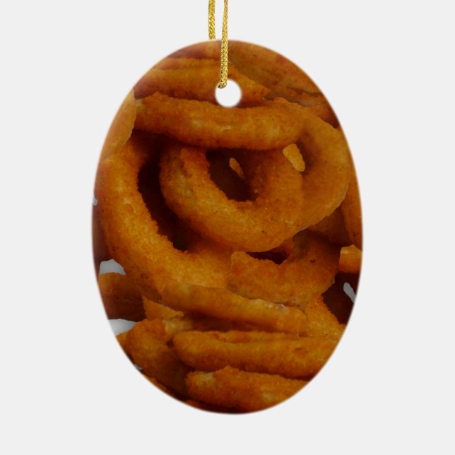 Gebratene goldene Zwiebel-Ring-Fotografie Keramik Ornament (Hinten)
