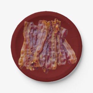 Gebratener Speck Pappteller