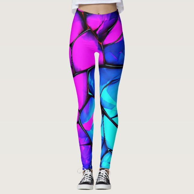Gebratenes Gefängnis: Lebhafte Abstrakte Leggings (Vorderseite)