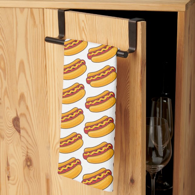 Gebratenes Hot-Dog-Muster Geschirrtuch (Drittel gefaltet)