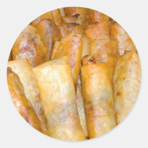 gebratenes Lumpia Runder Aufkleber