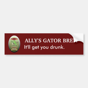 Gebräu des Verbündeten Alligator Autoaufkleber