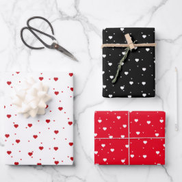 Gebräuchliches Muster in Rot und Weiß Geschenkpapier Set