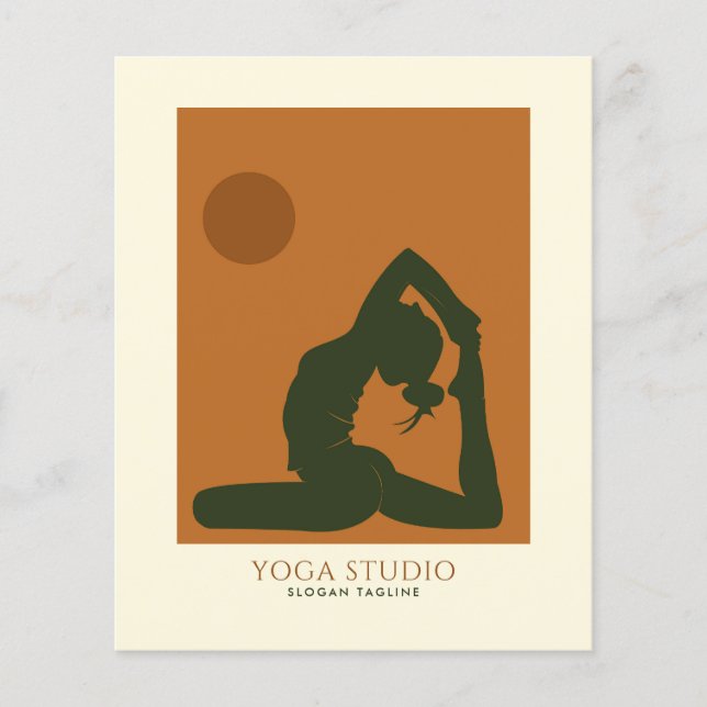 Gebrauchte Logos für braune Creme Yoga-Klassen Flyer (Vorne)