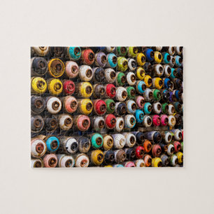 Gebrauchte Spritzfarbdosen