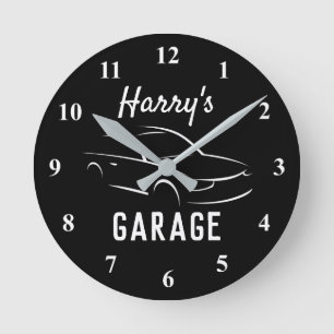 Gebrauchtes Geschenk für eine schwarz-weiße Gara Runde Wanduhr