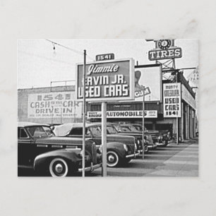 Gebrauchtwagenparzelle Vintage Hollywood Kaliforni Postkarte