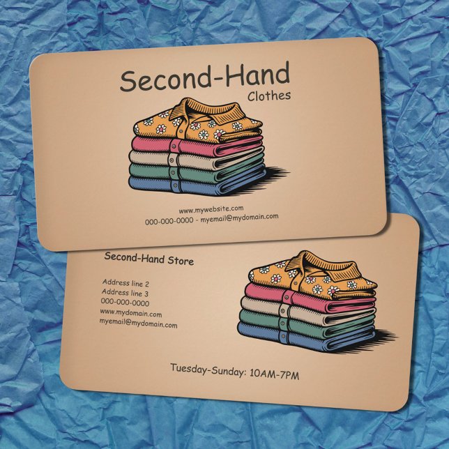 Gebrauchtwaren Kleidung Visitenkarte (Second-Hand Clothes Business Card)