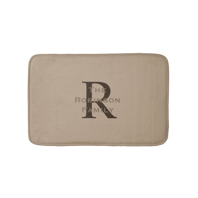 Gebräunt und braun monogrammiert  badematte (Vorderseite)