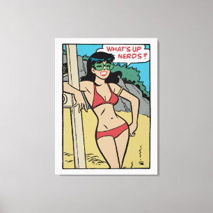 Gebräunte Beach Bunny Bikini Girl • Was ist los, N Leinwanddruck