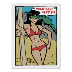 Gebräunte Beach Bunny Bikini Girl • Was ist los, N Poster