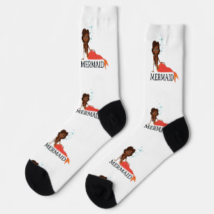 Gebräunte braunhaarige Meerjungfrau Thunder_Cove Socken