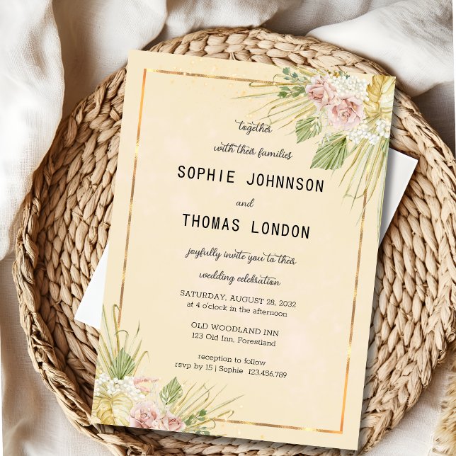 Gebrochene Blume Wasserfarbenhochzeit Einladung (Von Creator hochgeladen)