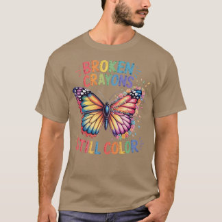 Gebrochene Buntstifte färben immer noch - Bewussts T-Shirt