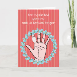 Gebrochene Finger - Gute Karte mit Hand und Kranz