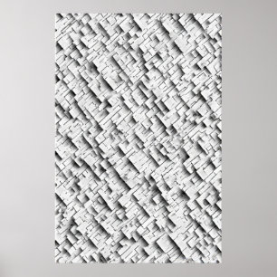 Gebrochene Geometrie: Eine Skulpturale Abstraktion Poster