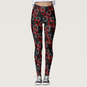 Gebrochene Herzen auf schwarzem Hintergrund rot un Leggings