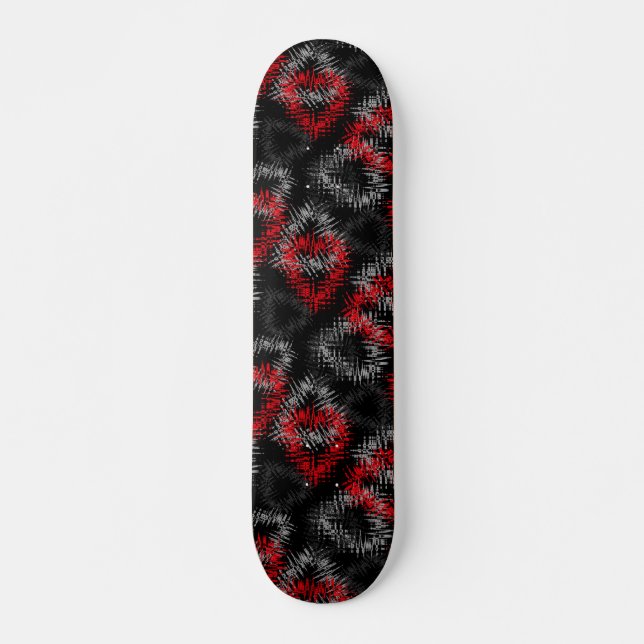 Gebrochene Herzen auf schwarzem Hintergrund rot un Skateboard (Vorne)