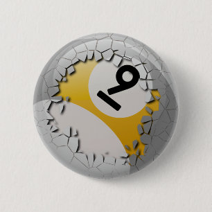 Gebrochene Muschel brechen Billard-Ball der Nr.-9 Button