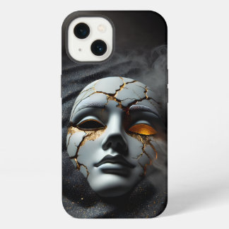 Gebrochene Porzellanmaske Dark iPhone 13 Tough Cas Hülle