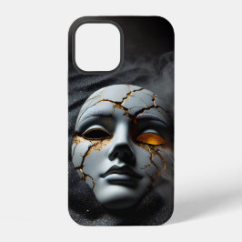 Gebrochene Porzellanmaske Dark Luxury iPhone 12 Hü Hülle