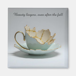 gebrochene Tasse inspirierender Magnet