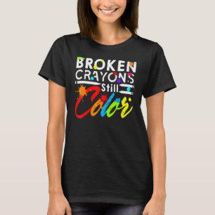 Gebrochene Wachsmalstifte färben die psychische Ge T-Shirt