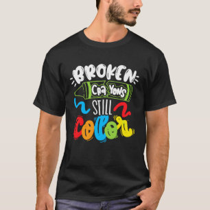 Gebrochene Wachsmalstifte färben weiterhin das Bew T-Shirt