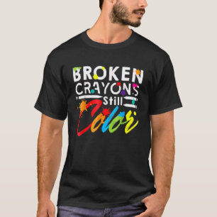 Gebrochene Wachsmalstifte färben weiterhin Mental T-Shirt