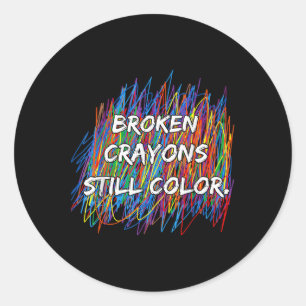 Gebrochene Wachsmalstifte können immer noch Farbe Runder Aufkleber