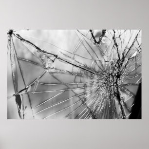 Gebrochene Windschutzscheibe B&W Poster