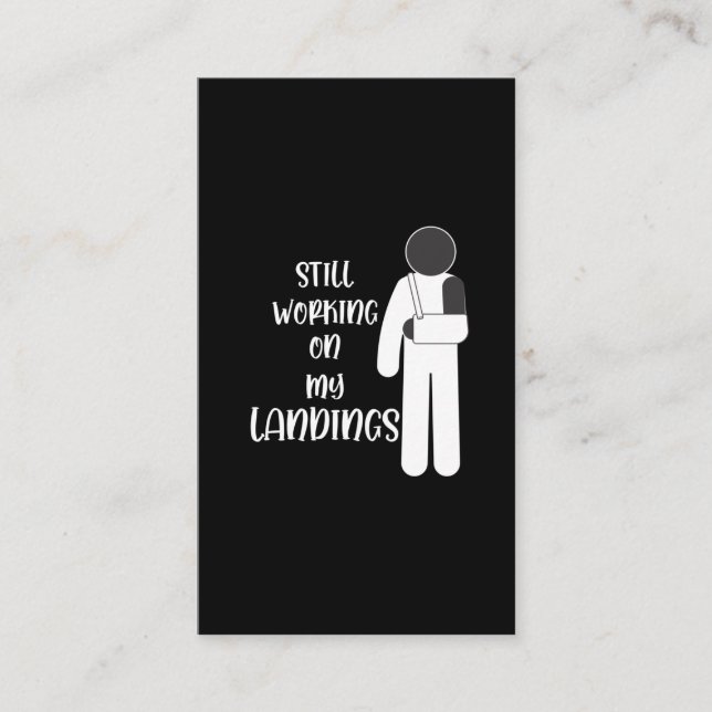 gebrochener Arm wird gut Stuntman Kid Visitenkarte (Vorderseite)