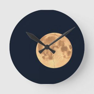 Gebrochener Mond Runde Wanduhr