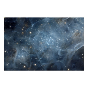 Gebrochener Nebel Sternenfeld Kosmische Geometrie Poster